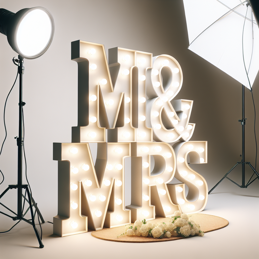 Mr & Mrs Marquee Letter Rental (4FT)