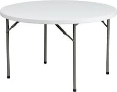 4' White Plastic Round Table Rental