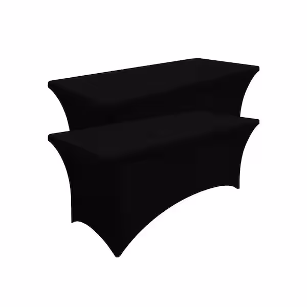6FT Elastic Fitted Stretch Tablecloths - Black