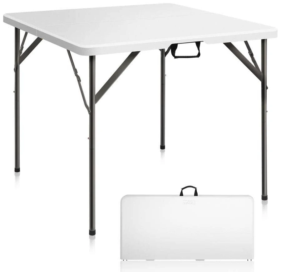 Square Table White Plastic - 34x34