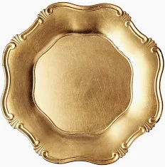 Baroque Gold Plastic Charger Plate
